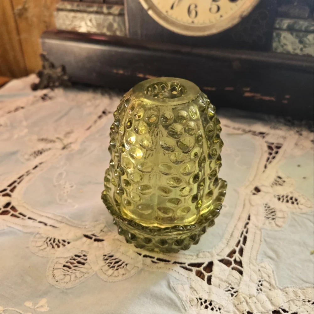 Vintage Green Fenton  Hobnail Fairy Lamp TIA - Picture 6 of 6